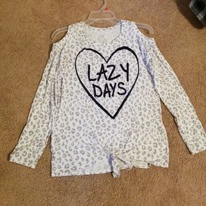 Justice Cold Shoulder Tie-Front Top